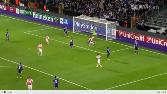 RSC Anderlecht vs. Arsenal FC 1-2 (highlights 10.22.2014)