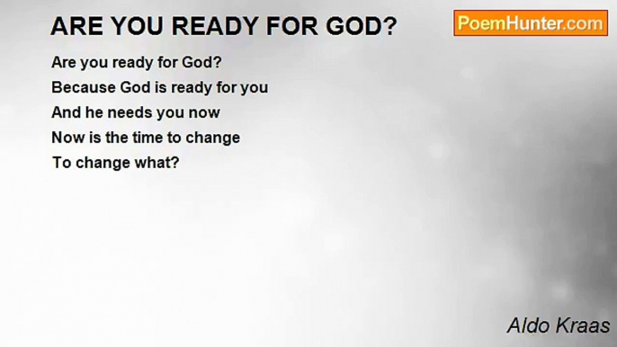 Aldo Kraas - ARE YOU READY FOR GOD?