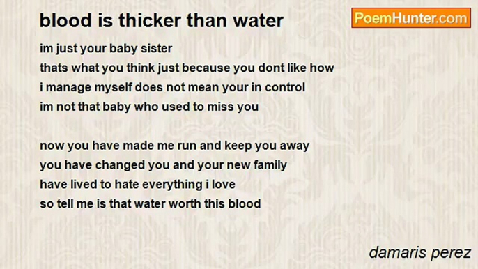 damaris perez - blood is thicker than water