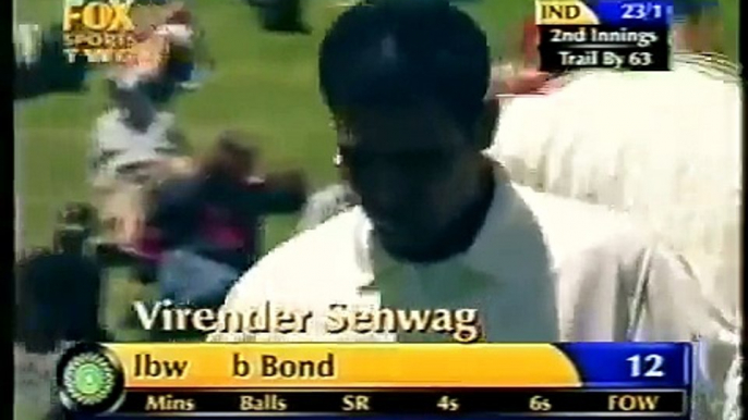 SHANE BOND unreal bowling vs INDIA 2002 03 TEST SERIES in NZ AWESOME BOWLING