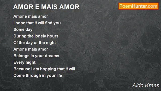 Aldo Kraas - AMOR E MAIS AMOR