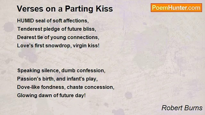 Robert Burns - Verses on a Parting Kiss