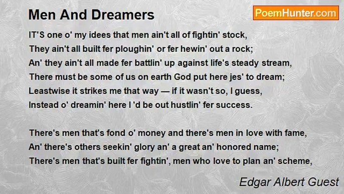 Edgar Albert Guest - Men And Dreamers