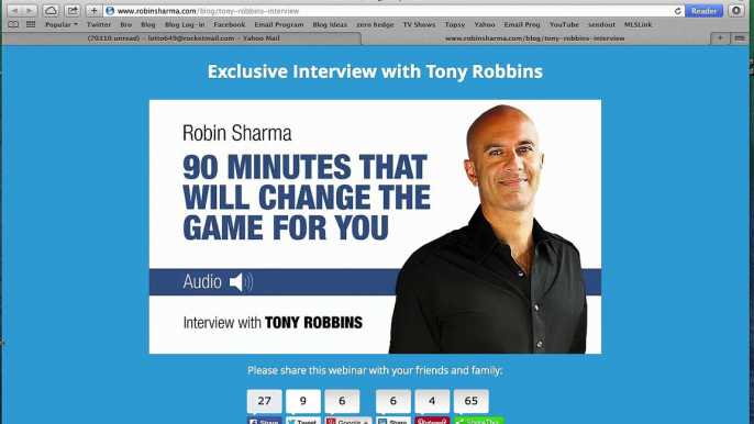 Robin Sharma interviews Tony Robbins on the economy + financial advice