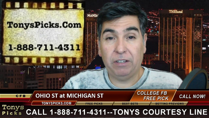 Michigan St Spartans vs. Ohio St Buckeyes Free Pick Prediction NCAA College Football Odds Preview 11-8-2014