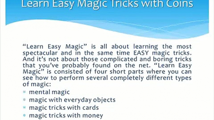 Learn Easy Magic Tricks with Coins - Learn Easy Magic