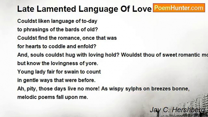 Jay C. Hershberg - Late Lamented Language Of Love