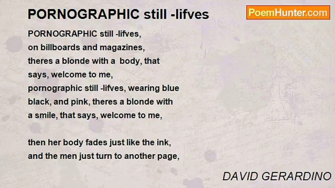 DAVID GERARDINO - PORNOGRAPHIC still -lifves