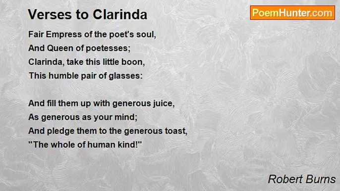 Robert Burns - Verses to Clarinda