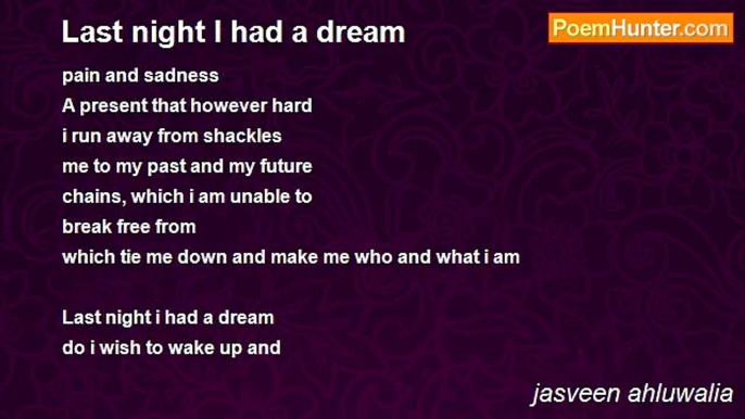 jasveen ahluwalia - Last night I had a dream