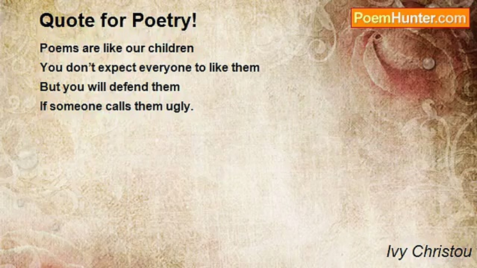 Ivy Christou - Quote for Poetry!