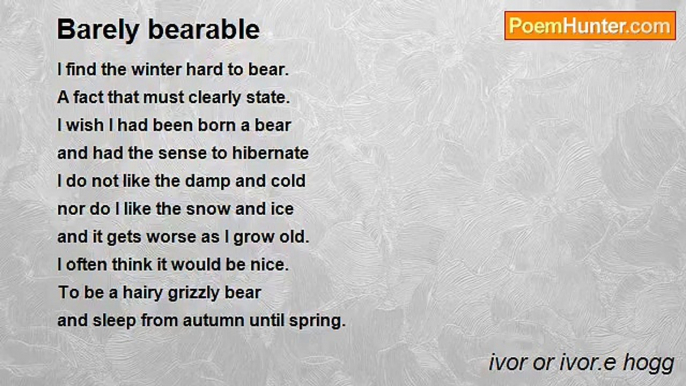 ivor or ivor.e hogg - Barely bearable