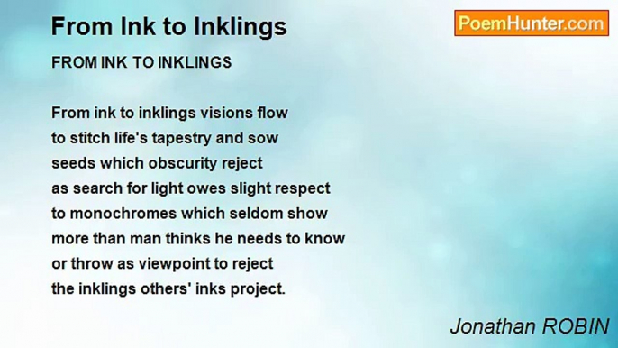 Jonathan ROBIN - From Ink to Inklings