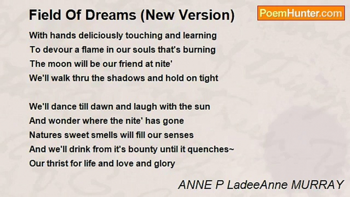 ANNE P LadeeAnne MURRAY - Field Of Dreams (New Version)