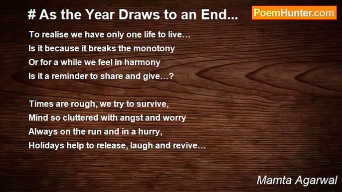 Mamta Agarwal - # As the Year Draws to an End...