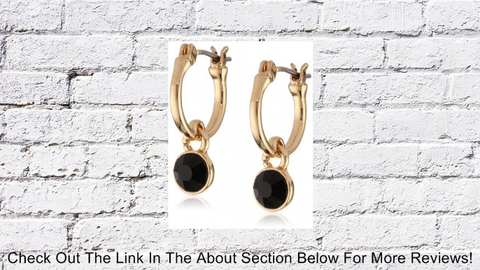 Nine West "Pop Notch Black" Gold-Tone Jet Mini Drop Off Hoop Earrings Review