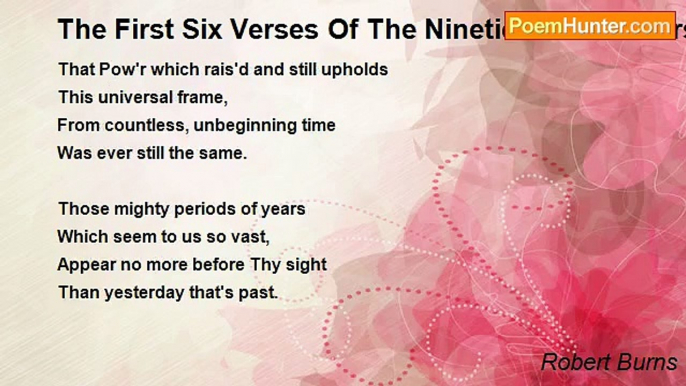Robert Burns - The First Six Verses Of The Ninetieth Psalm Versified