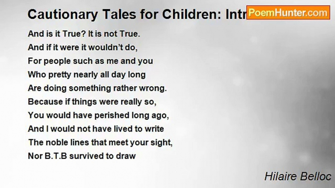 Hilaire Belloc - Cautionary Tales for Children: Introduction