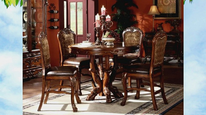 Dresden 5Piece Counter Height Dining Set Table4 Chairs Cherry Oak Finish