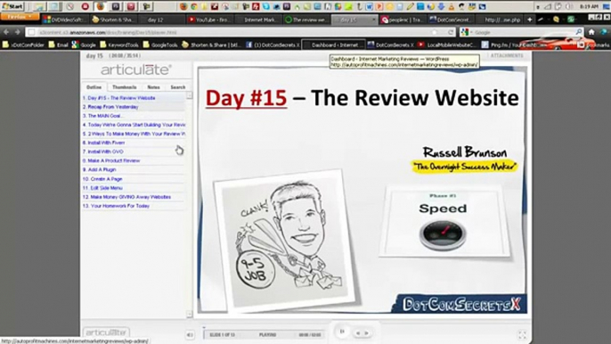 dot com secrets x  my results day15 review website set up