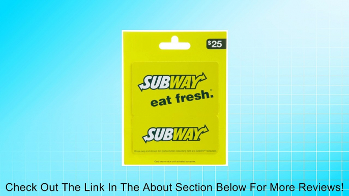 SUBWAY Gift Card $25 Review