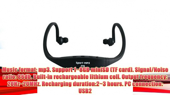 Best buy Gaorui Sports Wireless Mp3 Player Hands-free Headset with FM Radio USB Tf Slot - Black