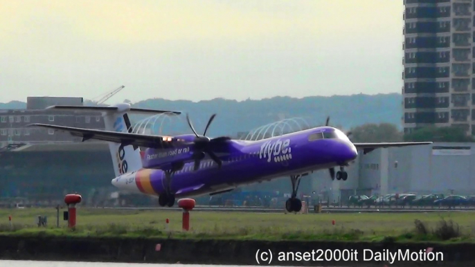 London City Airport Plane Spotting. Nice Aircrafts Seen from Short Distance