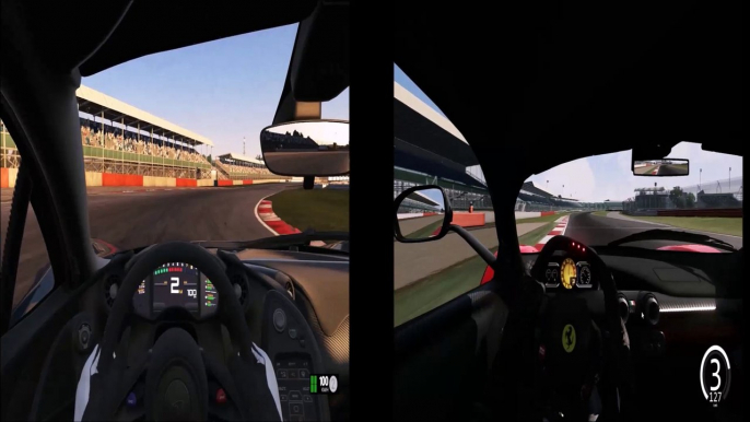 McLaren P1 and Ferrari LaFerrari, Silverstone Circuit, Project CARS and Assetto Corsa, Side By Side Onboard, HD