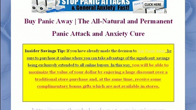 Panic Away Curing Panic Attacks Without the Use of Anti-Anxiety Drugs