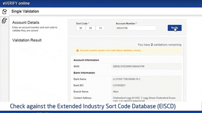 Albany eVERIFY - Bank account validation software