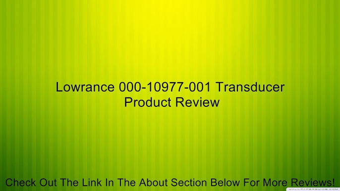 Lowrance 000-10977-001 Transducer Review