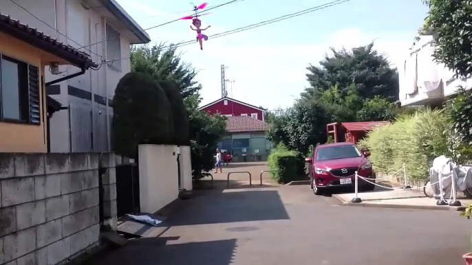 So Cute Girls watching their Flying Fairy Toy Flies Away, far, so so far!