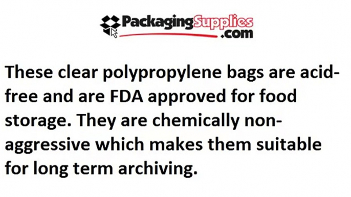 Clear Resealable Polypropylene Bags - FDA approved for food storage