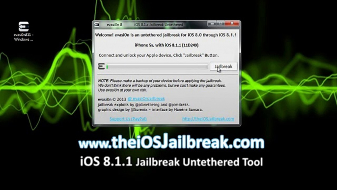 Full Untethered ios 8.1.1 jailbreak 7 Final Launch by Evasion