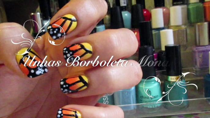 O Rosto Atras das Unhas!!! + Unhas Decoradas Borboleta Monarca! - Nails Arts