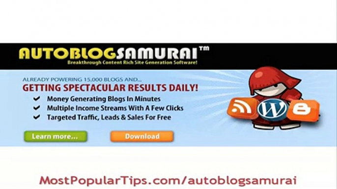 Auto Blog Samurai - The Breakthrough Content Rich Profitable Blog Generation Software