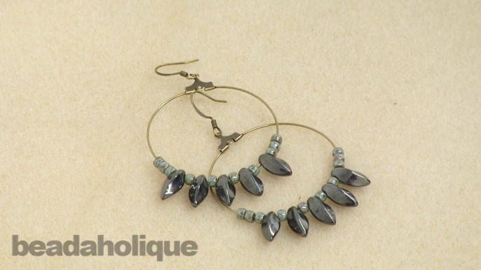 How to Make a Pair of Earrings with Beading Hoop Earring Findings