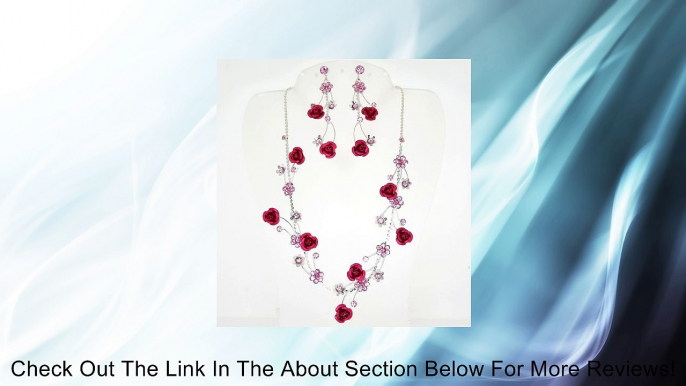 Roses with Diamond Accent Austrian Crystals Necklace and Earrings Set Review