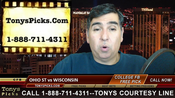 Wisconsin Badgers vs. Ohio St Buckeyes Free Pick Prediction NCAA College Football Big Ten Championship Game Odds Preview 12-6-2014