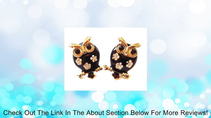 Little Tiny Black & Gold Tone Hoot Barn Owl Owls Post Back Earrings Gift Boxed! Review