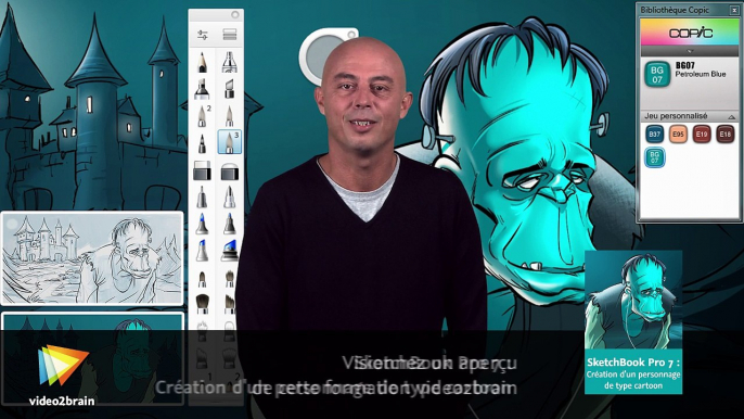 SketchBook Pro 7 : Création d'un personnage de type cartoon : trailer | video2brain.com