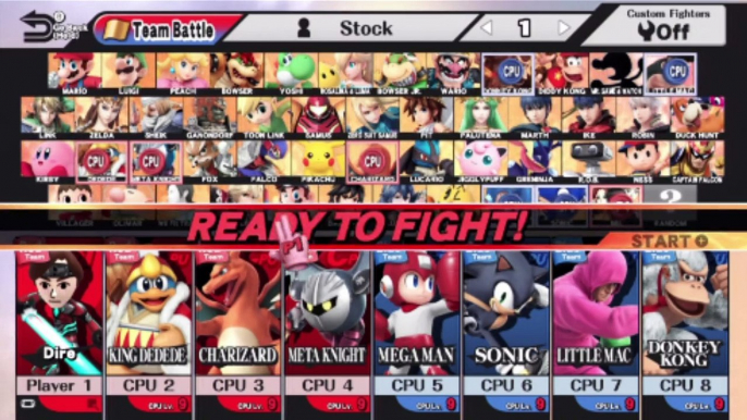 Super Smash Bros. For Wii U 8-Player Smash Team Battle - Playing As The Dire Mii Fighter