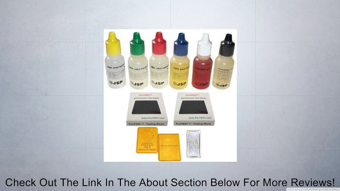 6 Gold Testing Acid Jewelry Test Kit and Scratch Stone Detect Check Metals LOT + Fake Gold & Real Silver Bar Samples Review