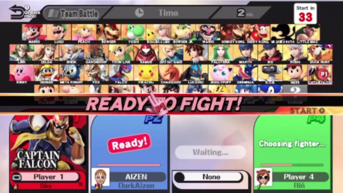 Super Smash Bros. For Wii U Online Wi-Fi Team Battle - Playing As Captain Falcon