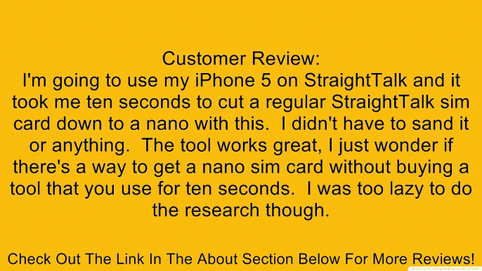 Techno Earth� Nano Sim Cutter for Iphone 5 Ipad Mini Simcard Cutter Cut Any GSM Sim Into Nano or Any Micro Sim Into Nano Sim + Car Charger for USB Devices Review