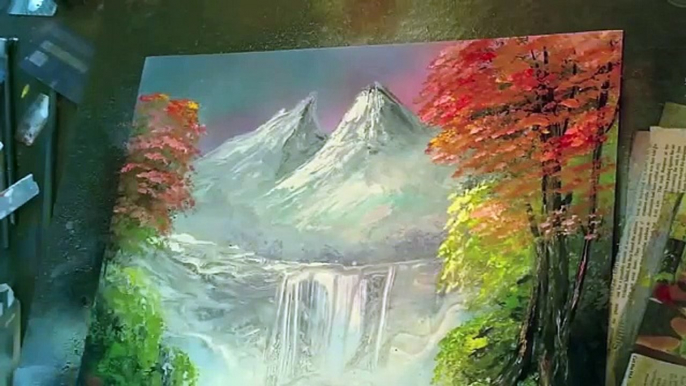 How to spray paint mountains dolphins space painting waterfall painting spray paint trees