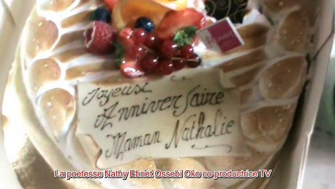 la poetesse Nathy Ebriet  fête son anniversaire 18 Avril à clin d'oeil télévision Paris