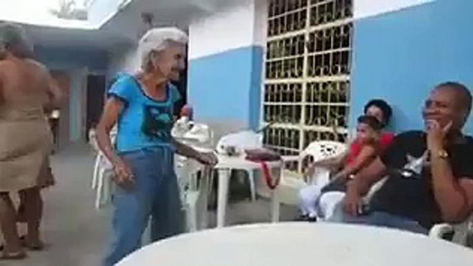 80 year old woman amazing dancing stunt