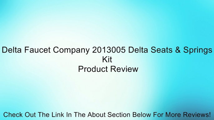 Delta Faucet Company 2013005 Delta Seats & Springs Kit Review