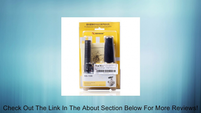 AmoVee SG-108 Shotgun DV Stereo Microphone for Canon Eos550D 600D Rebel T3i T2i Camera (Note: When you switch "off" to "on", the light will flash then off for power saving. When the light is flashing for long time or it always flash during use. Indicates